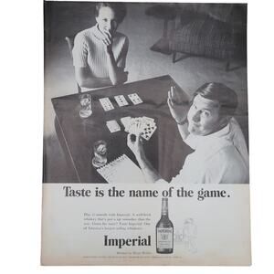 Hiram Walker Imperial Whiskey Magazine Advertisement 1960s B&W Vintage Spirits